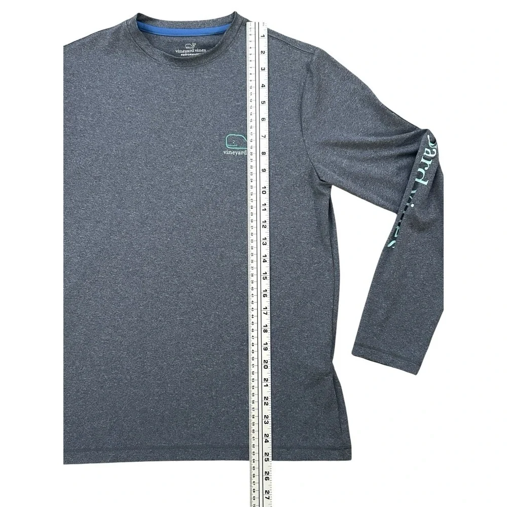 Vineyard Vines Whale Harbor Performance Tee‎ Boys Large Long Sleeve Gray Size 16